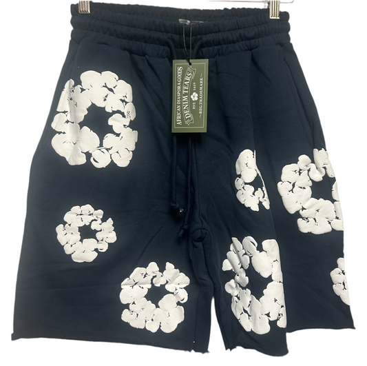 NAVY BLUE DEMIM TEARS SHORT