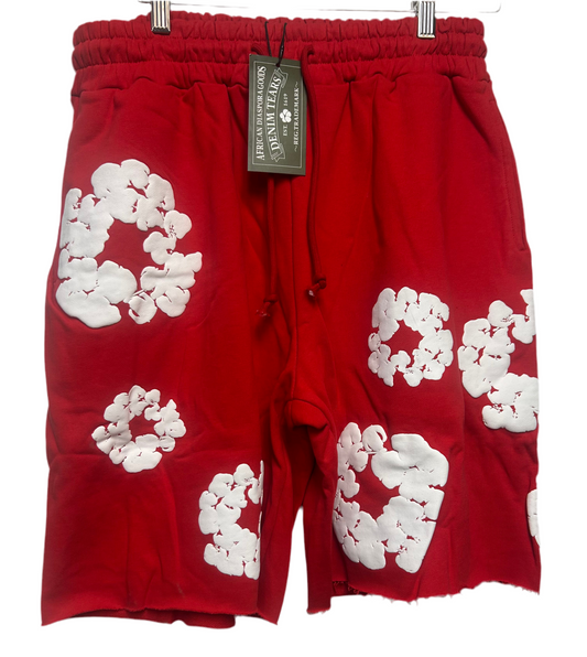 RED DENIM TEARS SHORT